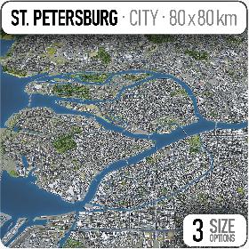 St Petersburg - city and surroundings 3D